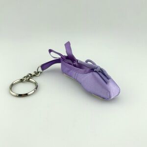 Satin Ballerina Shoe Keychain in Violet NWOT